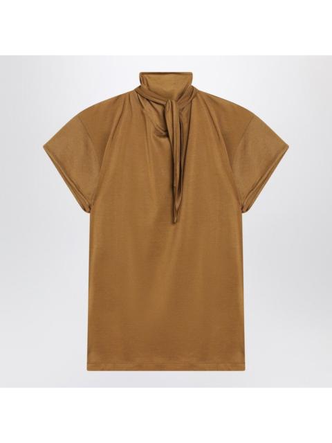 Lemaire Lemaire Cinnamon-Brown T-Shirt With Scarf Detail Women