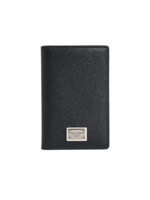 Dolce & Gabbana Dolce & Gabbana 'Fold' Black Dauphine Leather Card Holder Men