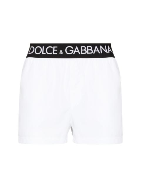 logo-waistband swim shorts