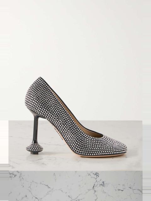 Toy crystal-embellished suede pumps