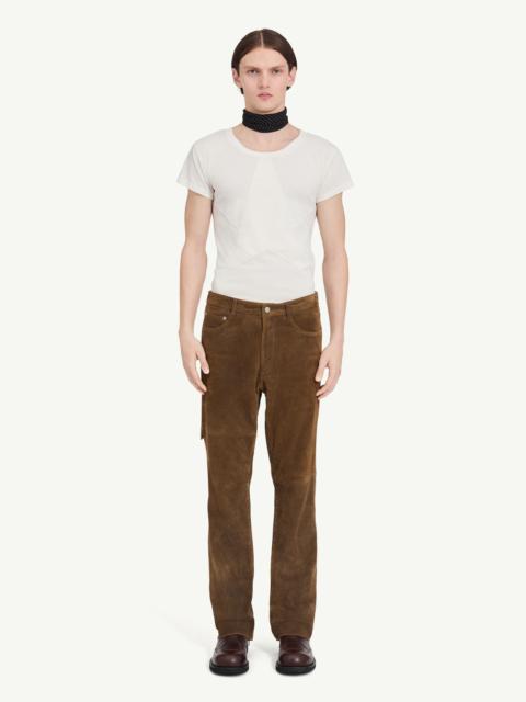 MM6 Maison Margiela Suede leather trousers