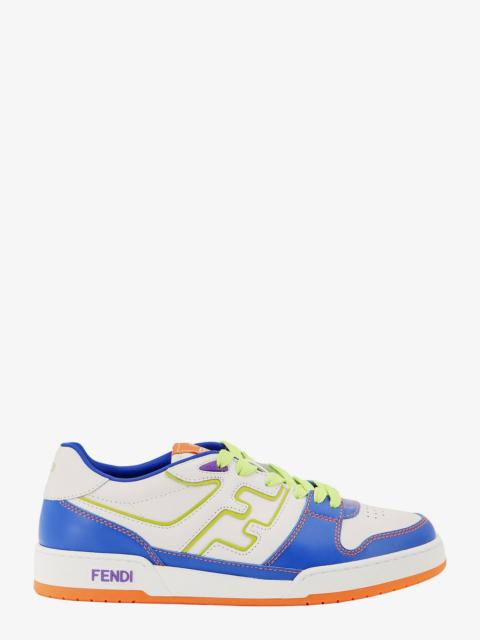 Fendi Men Leather Sneakers With Ff Lateral Logo