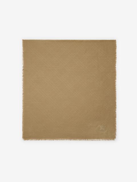 Burberry Wide Check Wool Silk Scarf