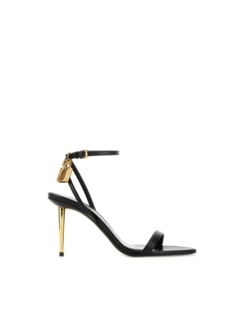 TOM FORD TOM FORD Padlock Black 85mm Sandals New & Authentic (Women's