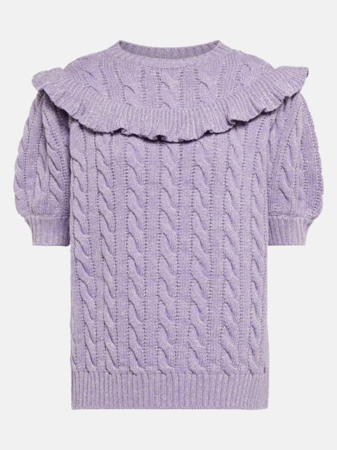 Miu Miu Ruffled wool-blend top