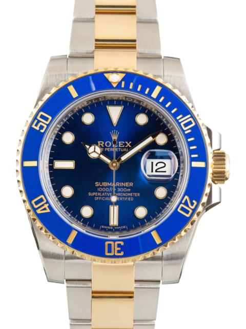 ROLEX Used Two Tone Rolex Submariner Ref 116613LB Bluesy