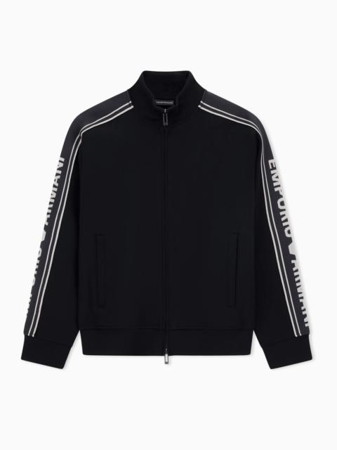 EMPORIO ARMANI ASV DOUBLE-JERSEY FULL-ZIP SWEATSHIRT WITH LOGO STRIPE