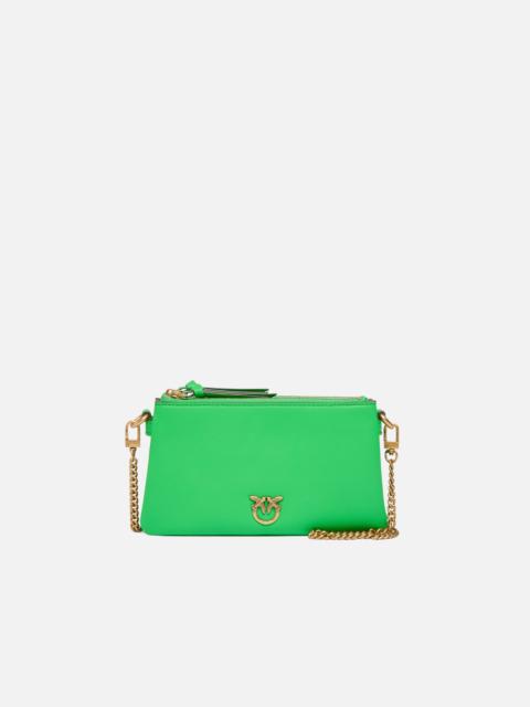 PINKO LEATHER MINI DOUBLE BAG WITH SHOULDER STRAP