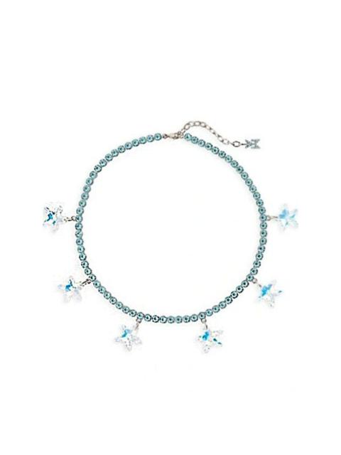 Daryl necklace of clear turquoise crystals