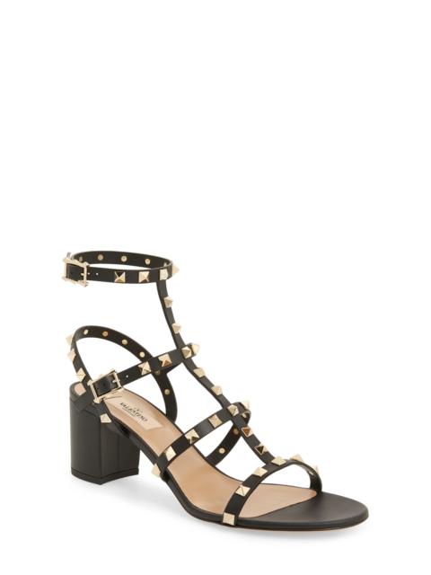 Valentino Valentino Garavani Rockstud Block Heel Sandal in Nero at Nordstrom