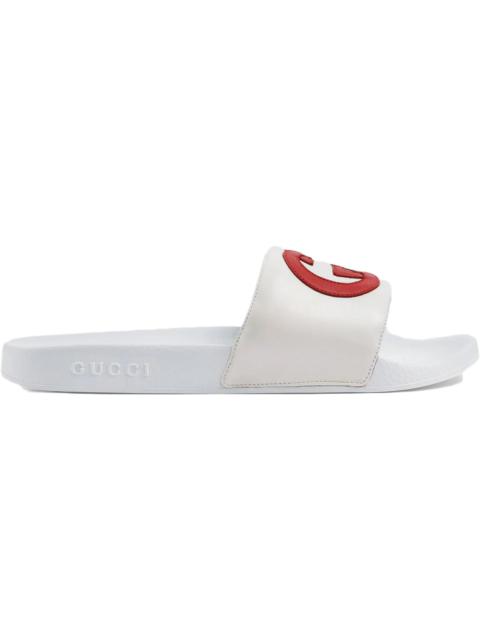 GUCCI Gucci Slide Interlocking G Leather White