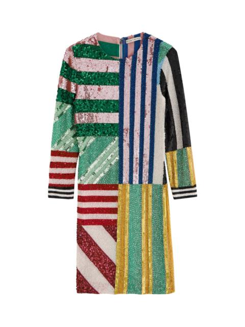 Alice + Olivia Delora Sequin and Bead-embellished Mini Dress