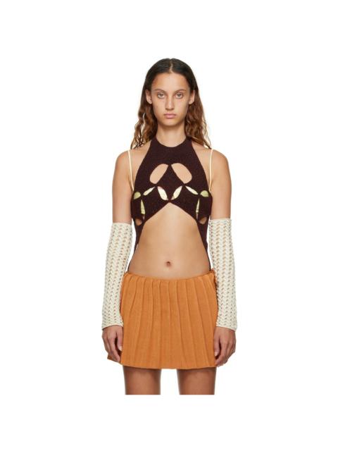 ISA BOULDER SSENSE Exclusive Brown Argyle Bodysuit