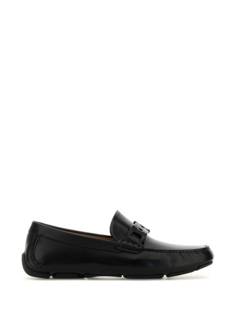 FERRAGAMO Black leather Byte loafers
