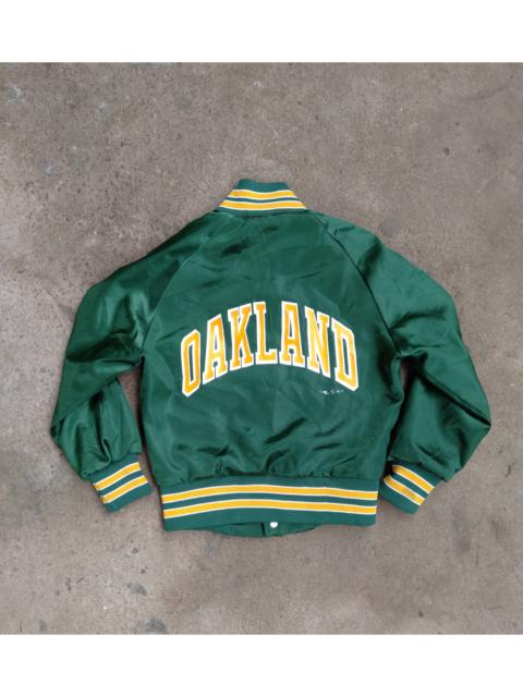 1989 Chalkline Oakland Athletics Arch Spellout vintage satin jacket