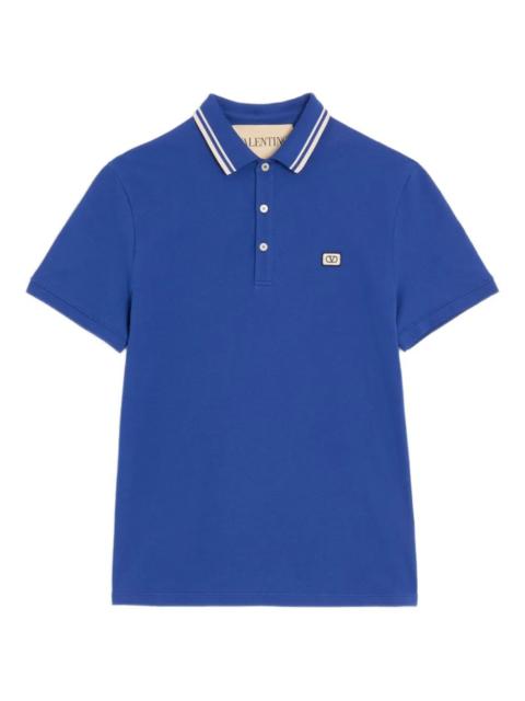 Valentino Valentino Garavani Men Cotton Piqué Polo Shirt With Vlogo Patch