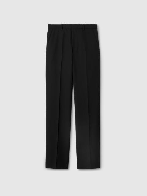 GUCCI Wool gabardine pant with embroidery