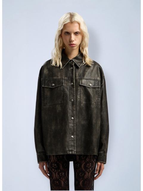 Palm Angels Palm Angels Women Curved Logo Coated Overshirt