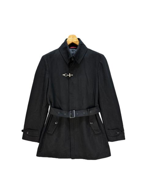 Japanese Brand - SEMANTIC DESIGN Black Wool Belted Jacket #A53-1223
