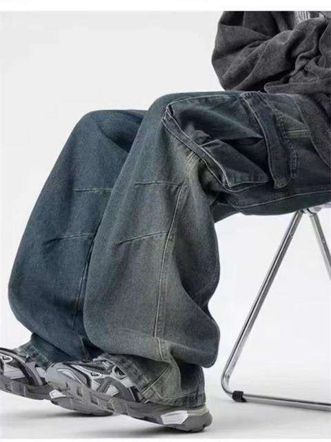 Other Designers Japanese Brand - Oversized Denim Cargo Pants - Distressed Design