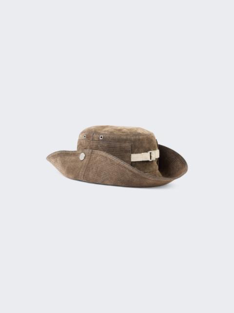 JACQUEMUS The De-nîmes Bucket Hat Khaki Velour Denim