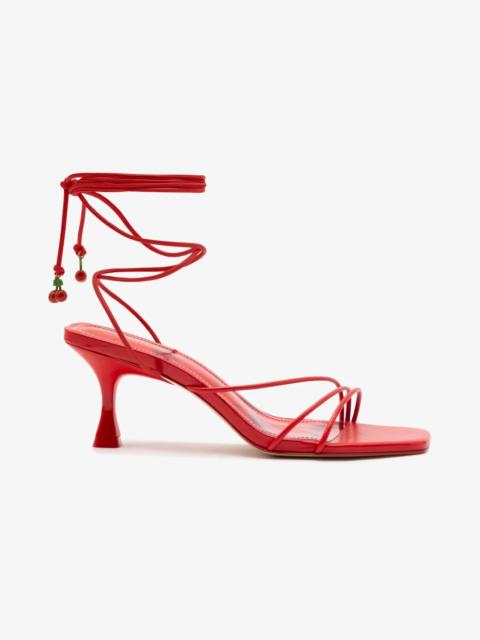 Larroudé Nadia Sandal In Scarlet Leather