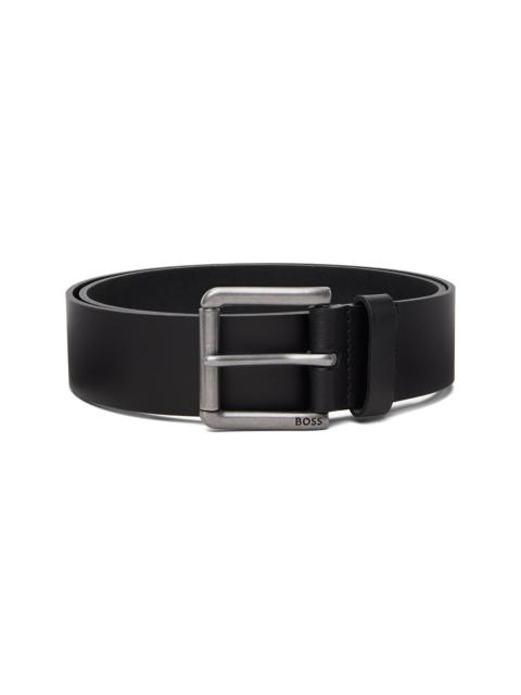 BOSS Black Roller-Buckle Leather Belt