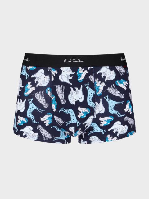 Paul Smith Navy 'Dogs' Print Boxer Briefs
