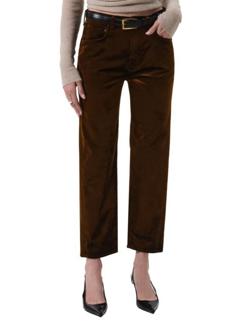 Citizens of Humanity Citizens of Humanity Delfina High Waist Straight Leg Jeans in Golden Dark Brown at Nordstrom