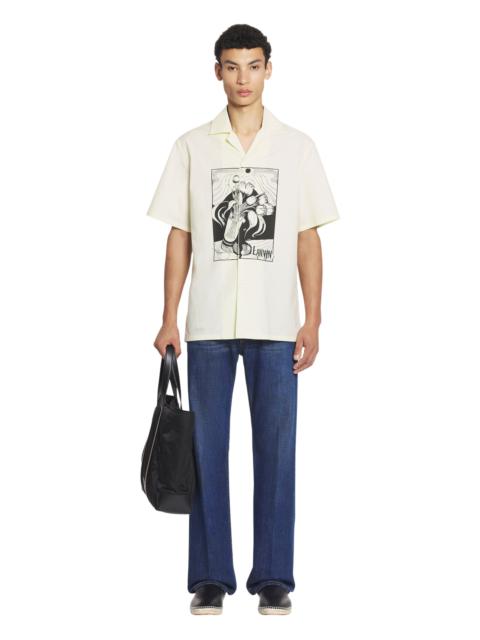 Lanvin Lanvin Vase Printed Cotton Shirt in Hortensia at Nordstrom