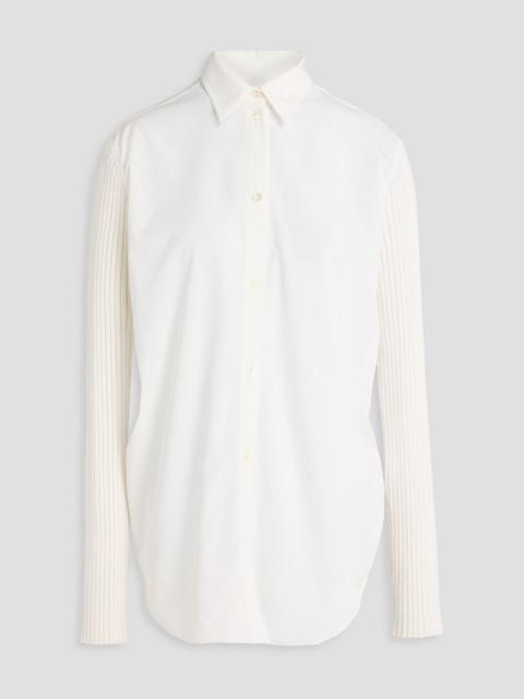 TOTEME Lyocell-blend poplin and ribbed wool-blend shirt