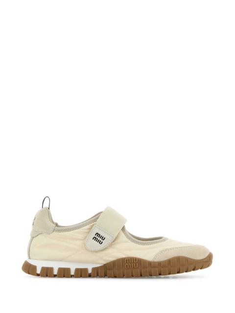 Miu Miu Miu Miu Women Sand Fabric Tyre Ballerinas