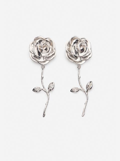 MAGDA BUTRYM Rose stem earrings in silver