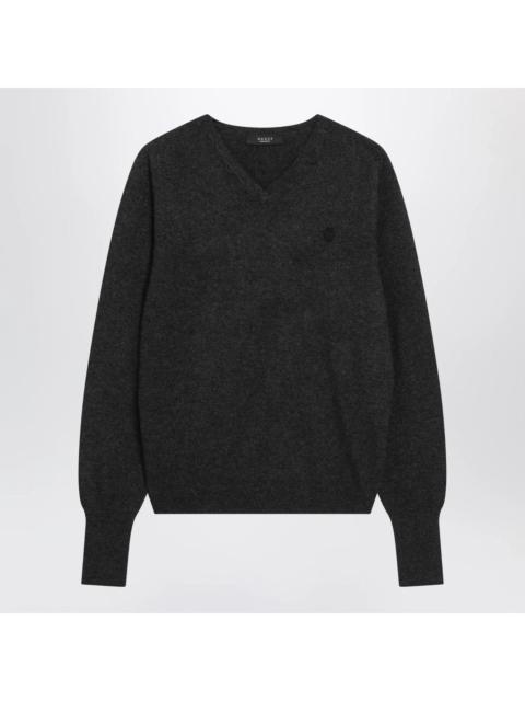 GUCCI GUCCI Dark Grey Cashmere V Neck Sweater New & Authentic (Wom