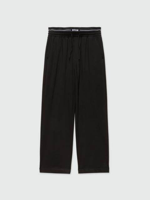 MSGM Wide black trousers in cool wool