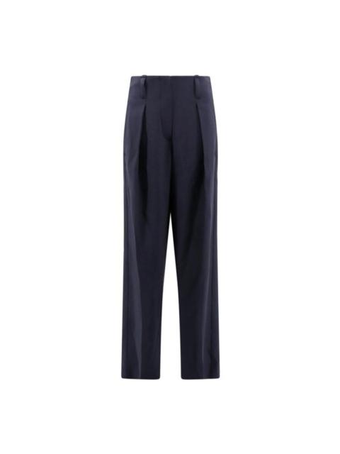 Brunello Cucinelli Brunello Cucinelli Navy Pleated High-Waisted Trousers