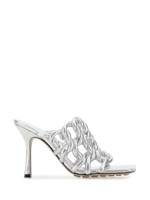 Bottega Veneta Bottega Veneta Women Silver Leather Stretch Mules