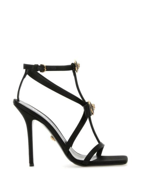 Versace Woman Black Satin Sandals