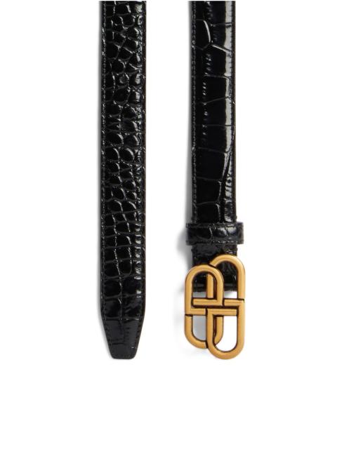 BALENCIAGA Women's Bb Thin Belt in Black