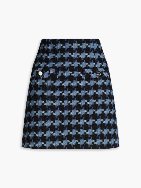 Sandro Houndstooth cotton-blend tweed mini skirt