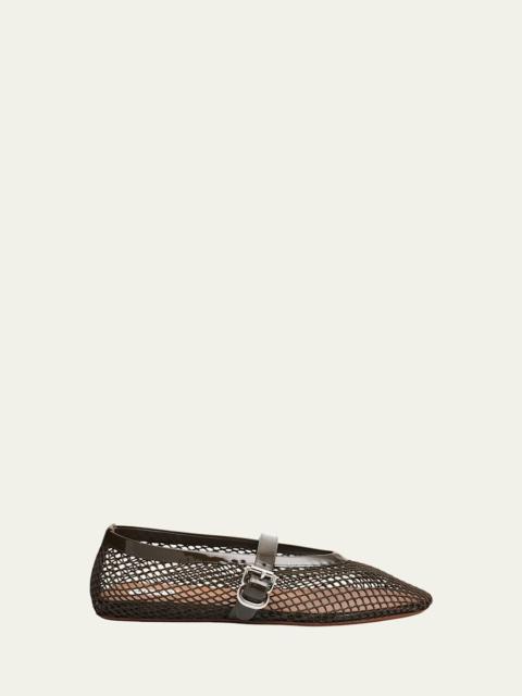 Alaïa Mesh Mary Jane Ballerina Flats