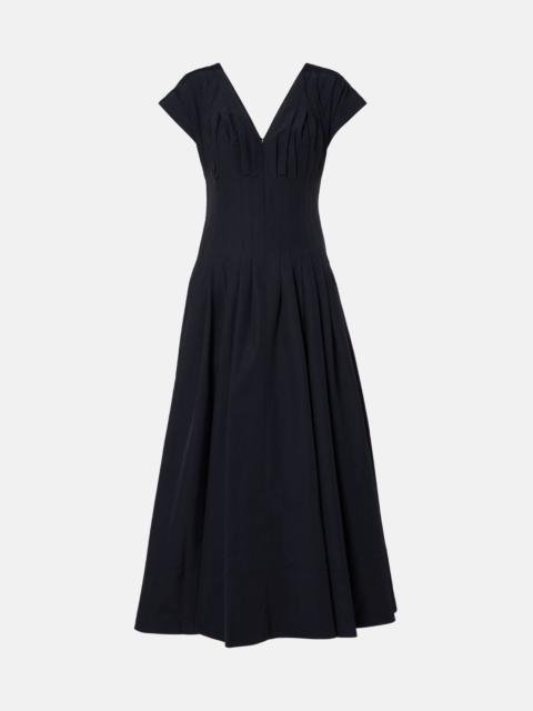 SIMKHAI Nina pleated cotton-blend midi dress