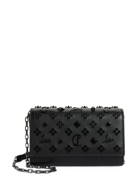 Christian Louboutin Christian Louboutin Paloma Studded Leather Clutch in Black at Nordstrom