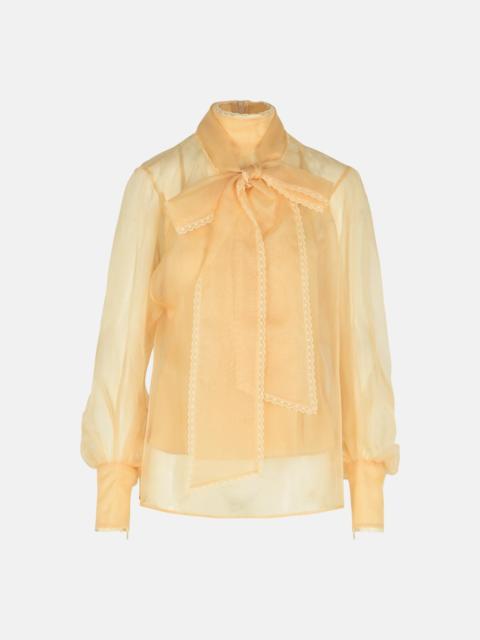 Zimmermann 'MEMENTO' BLOUSE IN 'SEPIA' ORGANZA