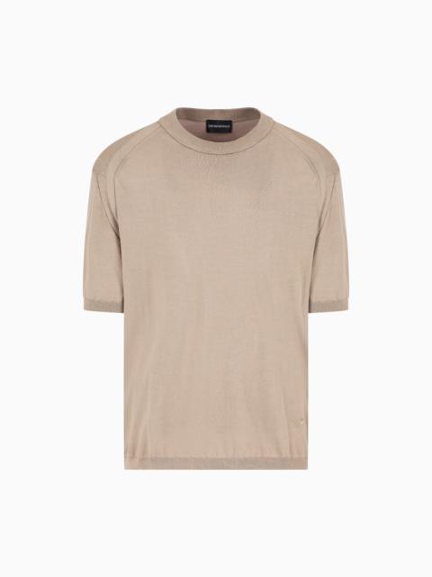 EMPORIO ARMANI ASV LYOCELL-BLEND PLAIN-KNIT JUMPER