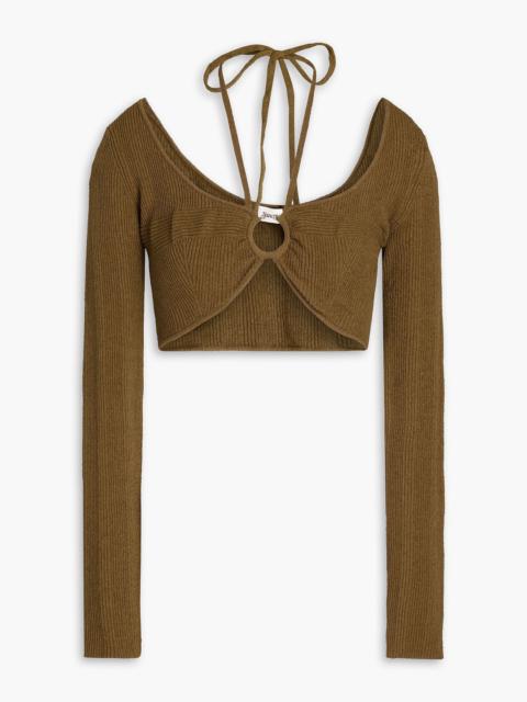 Nanushka Amra cropped ribbed cotton-blend top