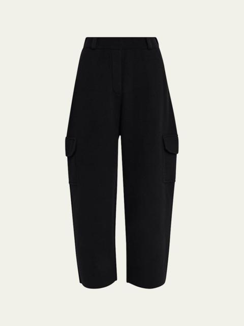 LISA YANG Azaria Cashmere Barrel-Leg Ankle Cargo Trousers