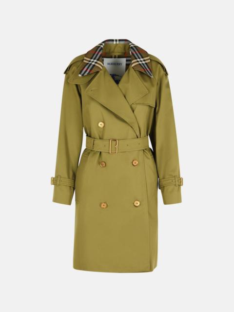 Burberry SHORT GREEN COTTON 'CASTLEFORD' TRENCH COAT
