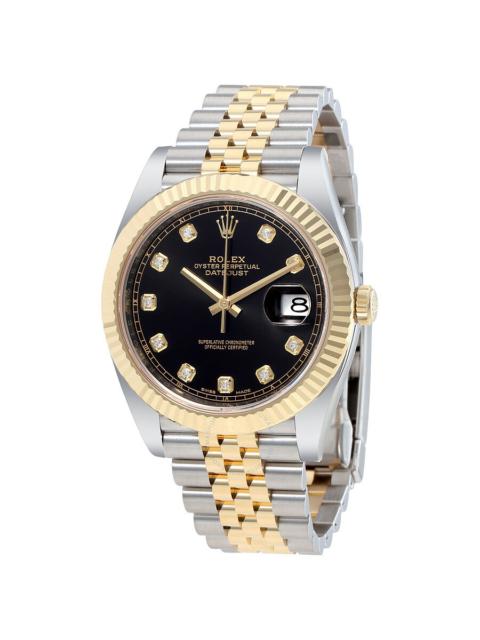 ROLEX Rolex Datejust 41 Black Diamond Dial Stee and 18K Yellow Gold Jubilee Men's Watch 12633BKDJ