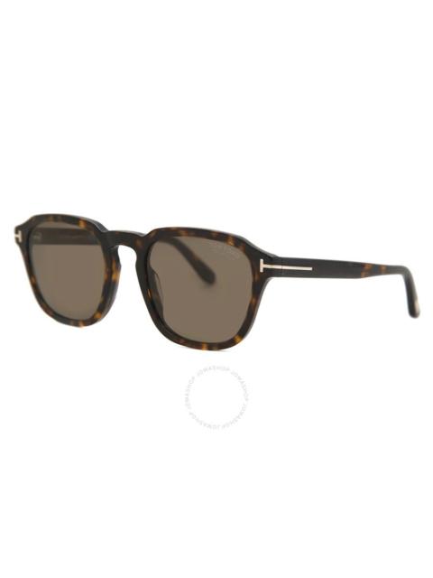 TOM FORD Tom Ford Avery Polarized Brown Square Men's Sunglasses FT0931 52H 52